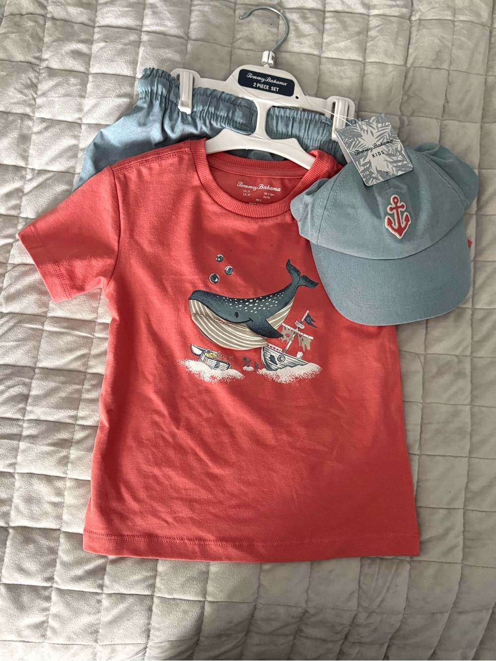 Tommy Bahama Kids Coral Whale Graphic Tee Set 2T